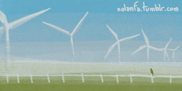 limited Palette textured: Wind Turbines