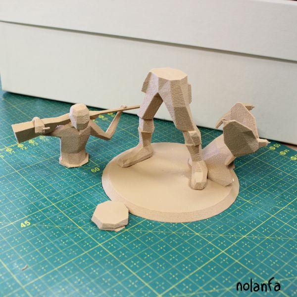 mountain peeps: 3D print of hunter, cut in half