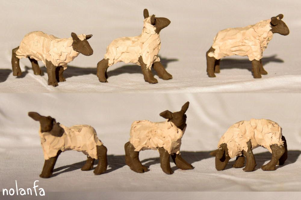 micro sheep white on black