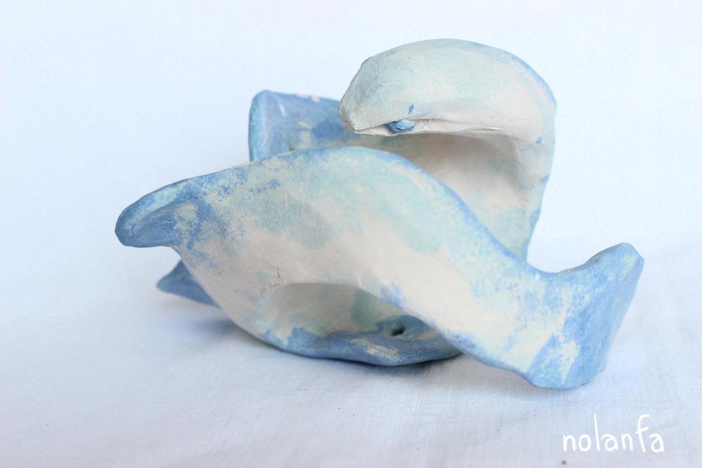 white blue unglazed
