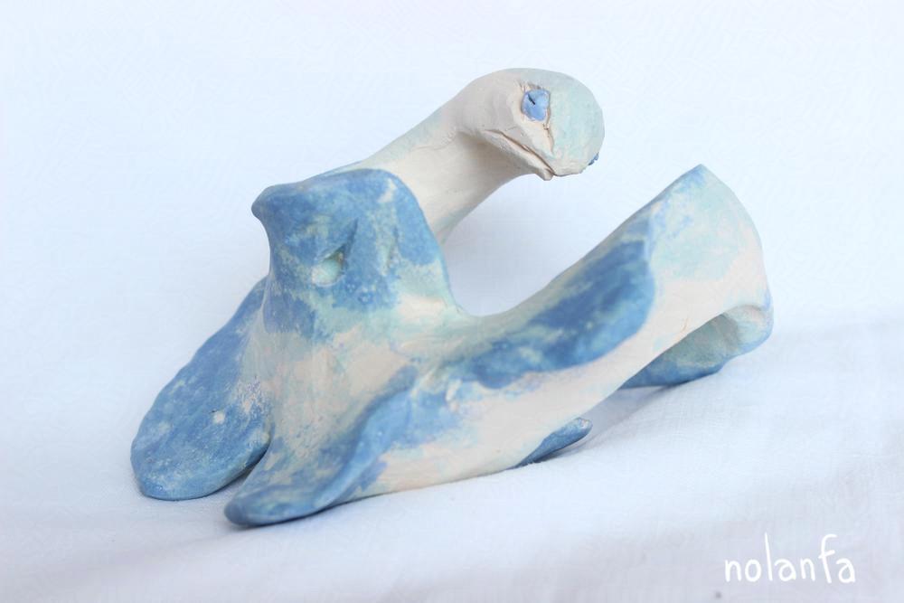 white blue unglazed