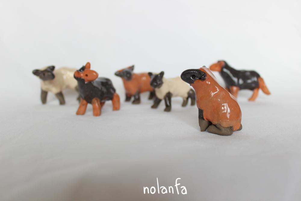 micro sheep red white black