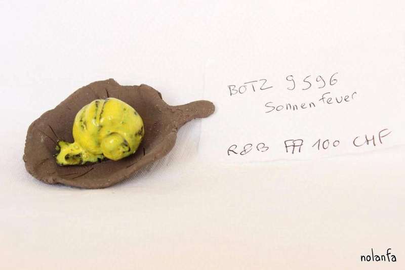 escargot: émail jaune fluo terre noire